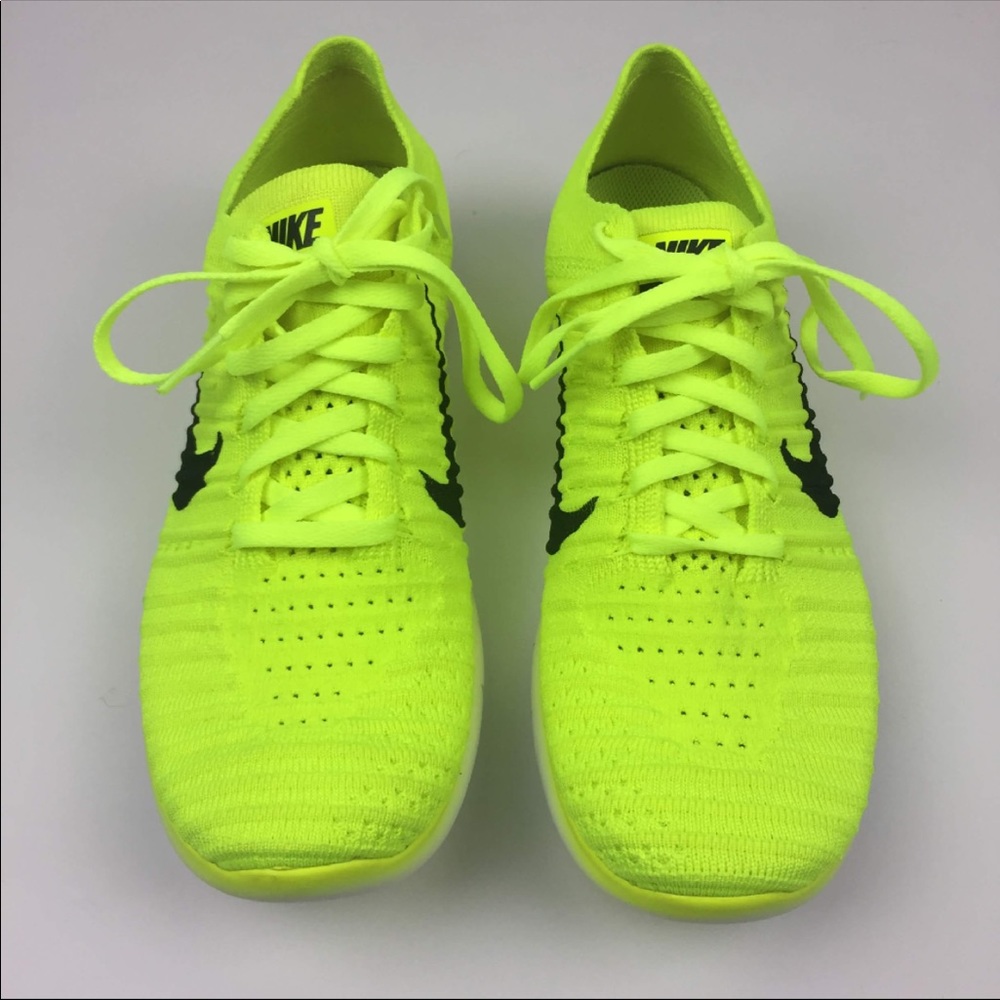 BRAND NEW Nike Free Run Flyknit Yellow / Volt - Picture 4 of 8